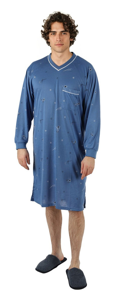 Men's Nightshirt Long Sleeve Nightgown Sleepwear