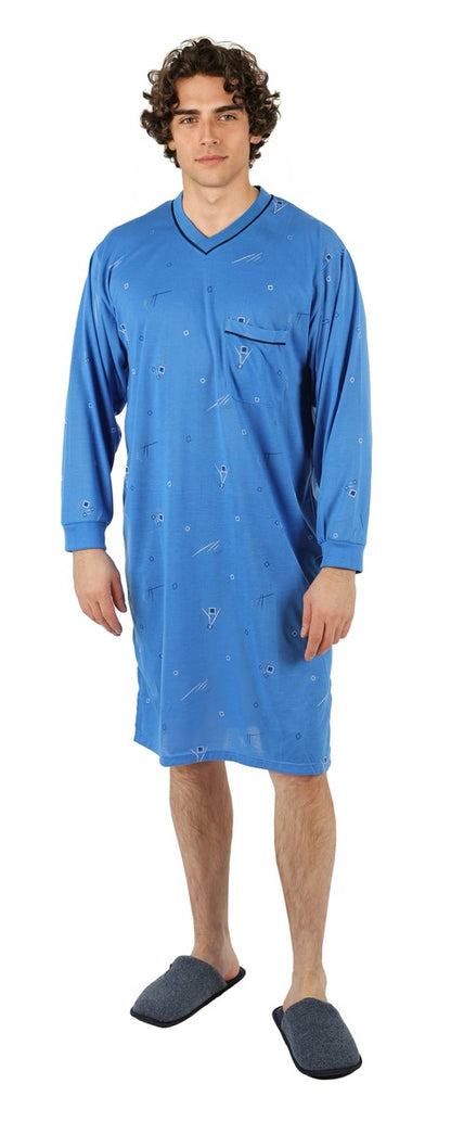 Men's Nightshirt Long Sleeve Nightgown Sleepwear
