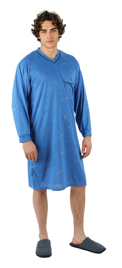 Men's Nightshirt Long Sleeve Nightgown Sleepwear