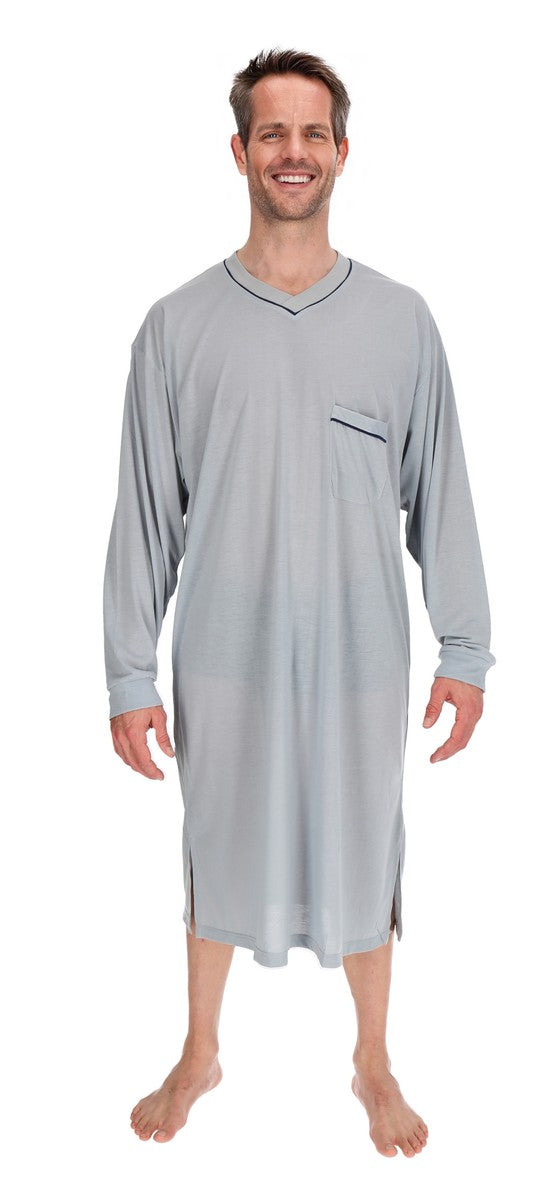 Men's Nightshirt Long Sleeve Nightgown Sleepwear