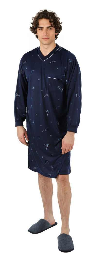 Men's Nightshirt Long Sleeve Nightgown Sleepwear
