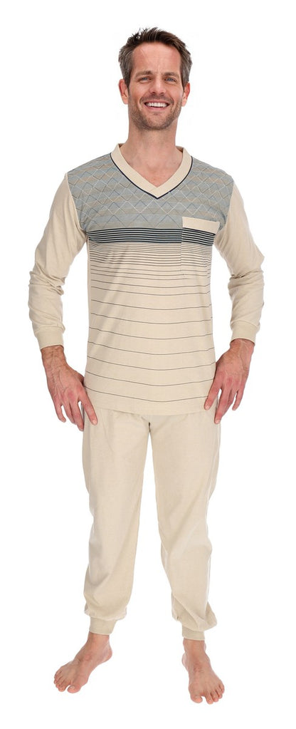 Pajamas Men's long Shirt+Pants Sleepwear Nightwear
