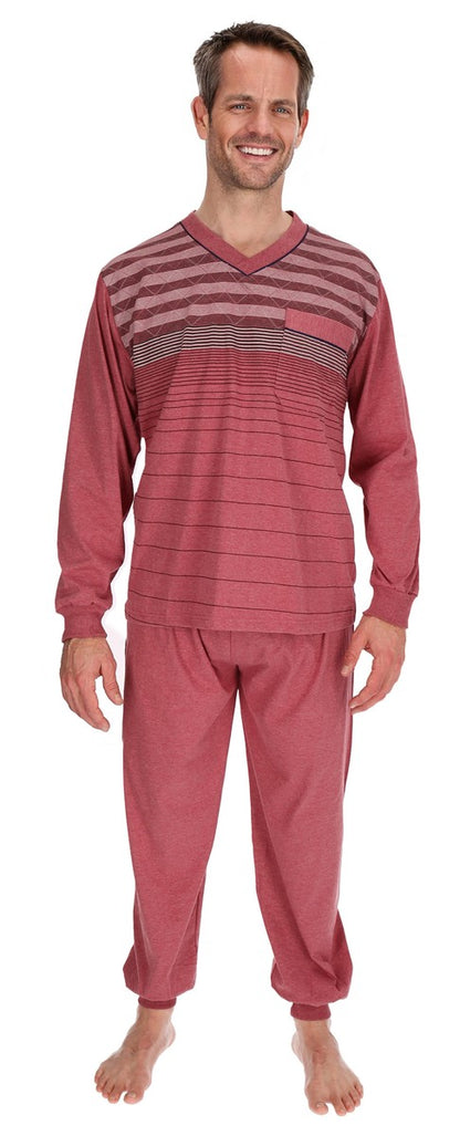 Pajamas Men's long Shirt+Pants Sleepwear Nightwear