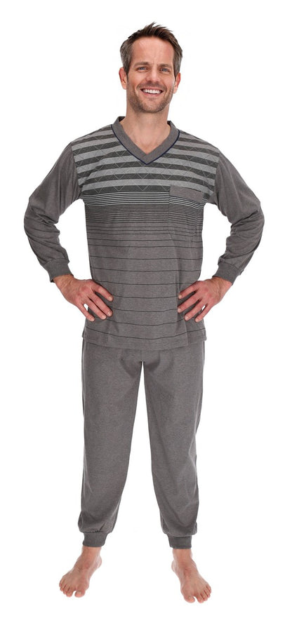 Pajamas Men's long Shirt+Pants Sleepwear Nightwear