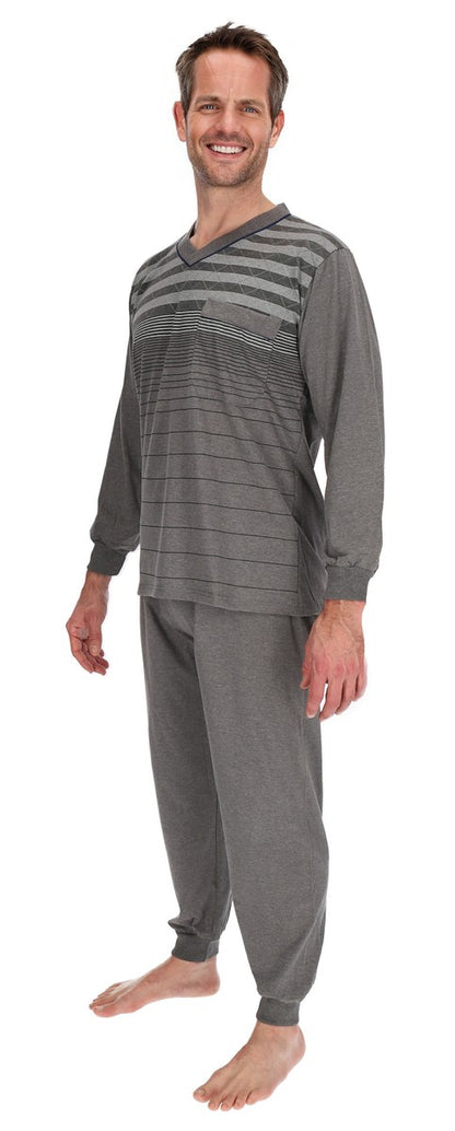 Pajamas Men's long Shirt+Pants Sleepwear Nightwear
