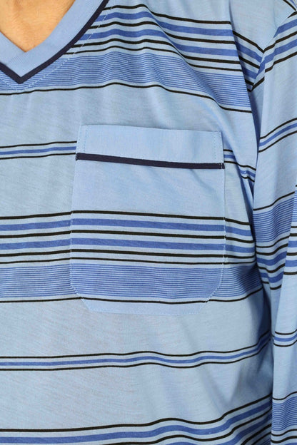 Pajamas Men's long Shirt+Pants Sleepwear Nightwear