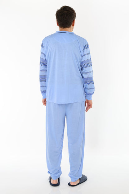 Pajamas Men's long Shirt+Pants Sleepwear Nightwear