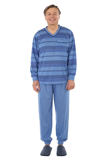 Pajamas Men's long Shirt+Pants Sleepwear Nightwear