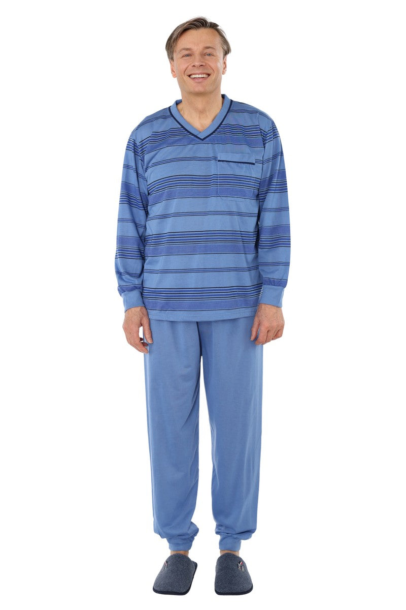 Pajamas Men's long Shirt+Pants Sleepwear Nightwear