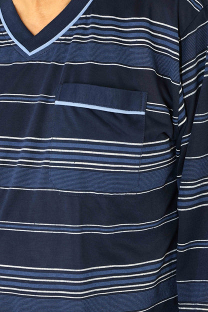 Pajamas Men's long Shirt+Pants Sleepwear Nightwear