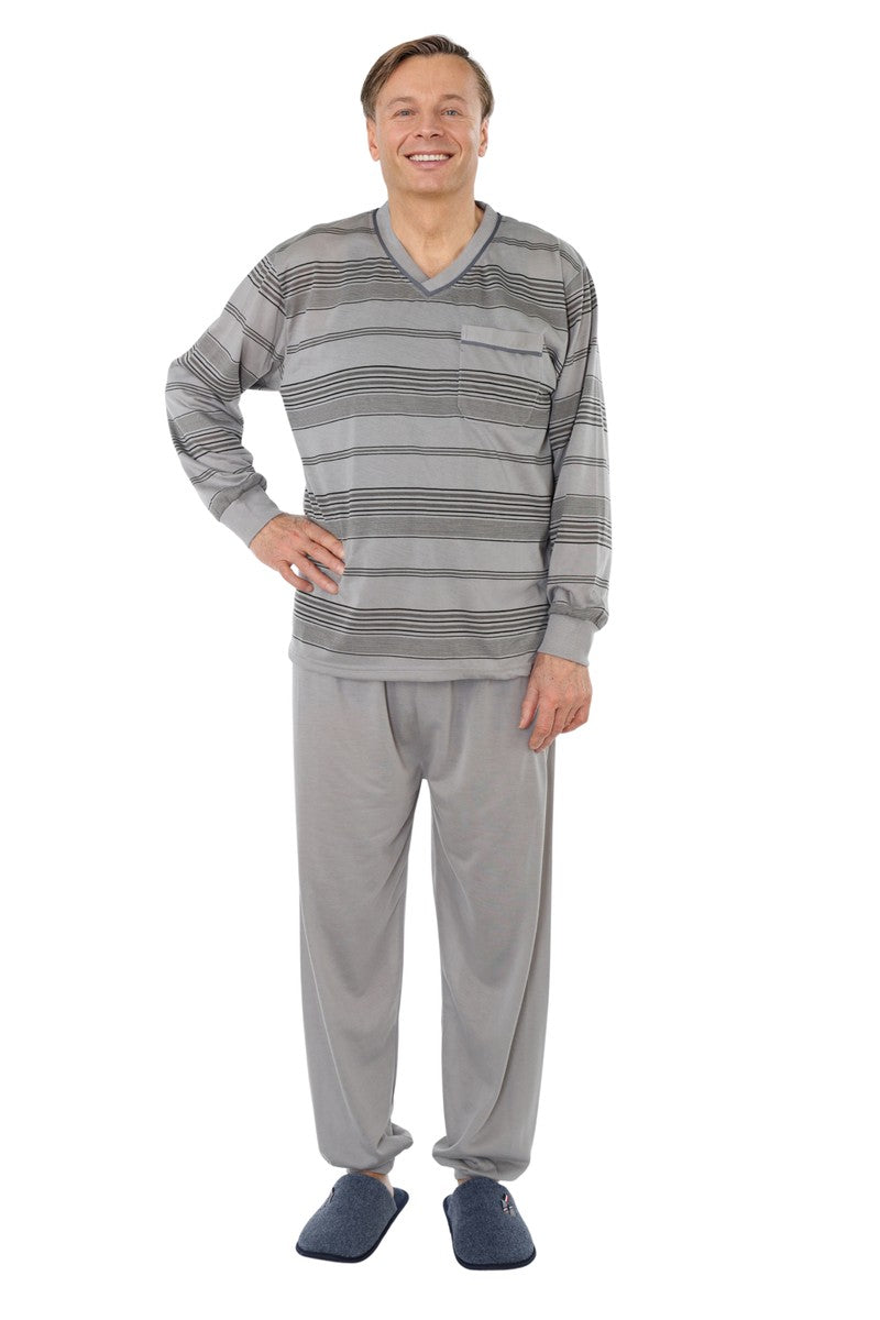 Pajamas Men's long Shirt+Pants Sleepwear Nightwear