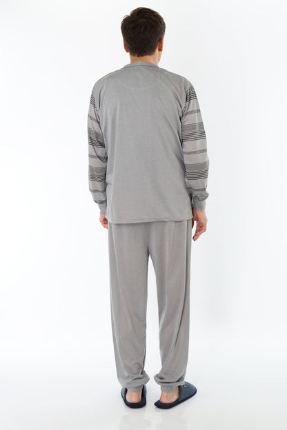 Pajamas Men's long Shirt+Pants Sleepwear Nightwear