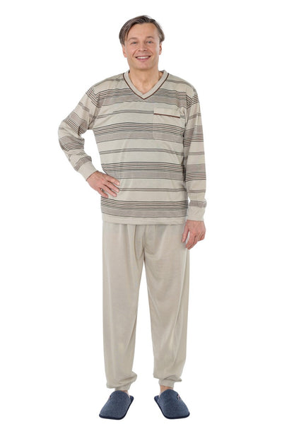 Pajamas Men's long Shirt+Pants Sleepwear Nightwear