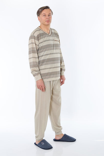 Pajamas Men's long Shirt+Pants Sleepwear Nightwear