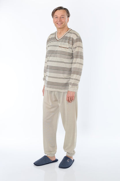Pajamas Men's long Shirt+Pants Sleepwear Nightwear