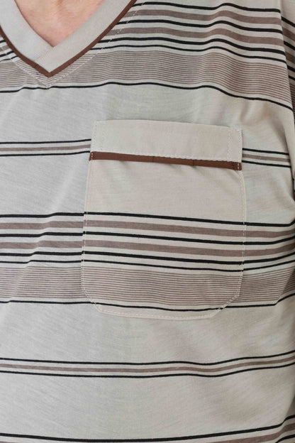 Pajamas Men's long Shirt+Pants Sleepwear Nightwear