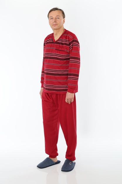 Pajamas Men's long Shirt+Pants Sleepwear Nightwear