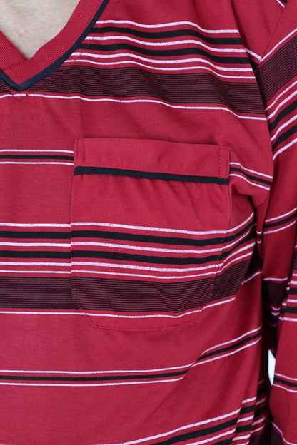 Pajamas Men's long Shirt+Pants Sleepwear Nightwear