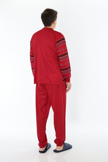Pajamas Men's long Shirt+Pants Sleepwear Nightwear