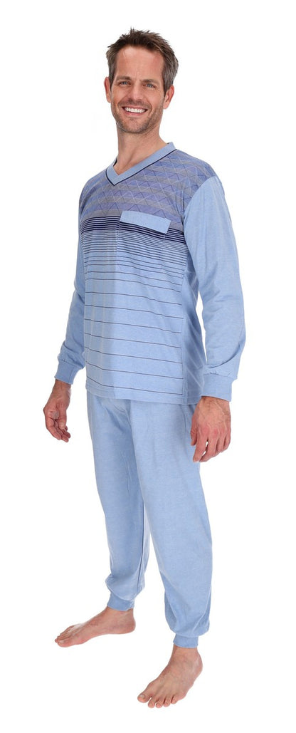 Pajamas Men's long Shirt+Pants Sleepwear Nightwear