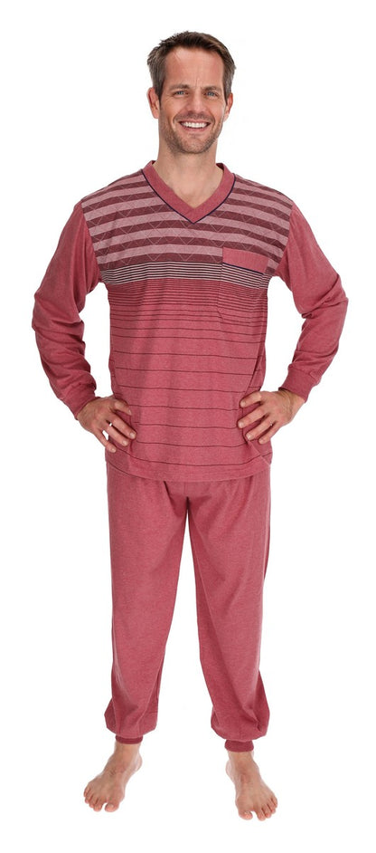 Pajamas Men's long Shirt+Pants Sleepwear Nightwear