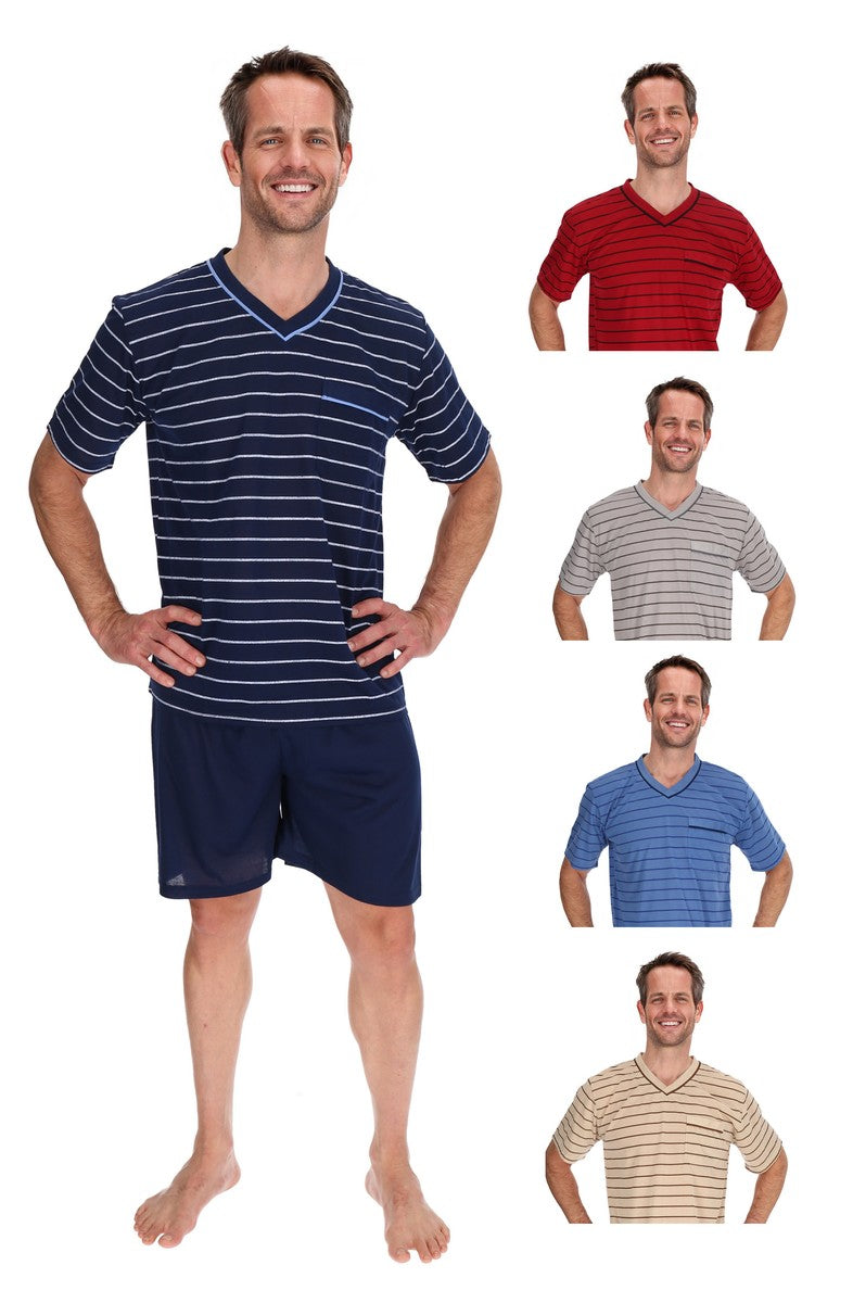 Pyjama Herren kurz Shirt+Hose Schlafanzug Schlafkleidung Nachtwäsche Nachtanzug