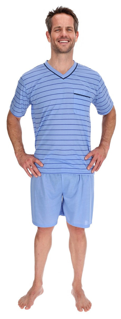 Men's Short Pajamas Shirt+Pants Sleepwear Nightwear