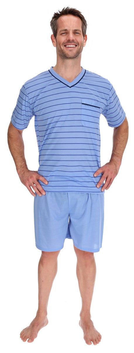 Men's Short Pajamas Shirt+Pants Sleepwear Nightwear