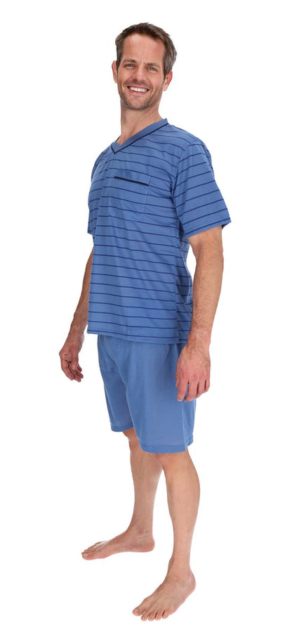 Men's Short Pajamas Shirt+Pants Sleepwear Nightwear