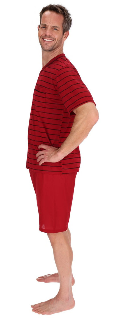 Men's Short Pajamas Shirt+Pants Sleepwear Nightwear