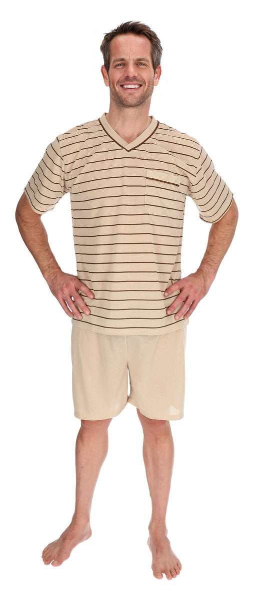 Men's Short Pajamas Shirt+Pants Sleepwear Nightwear