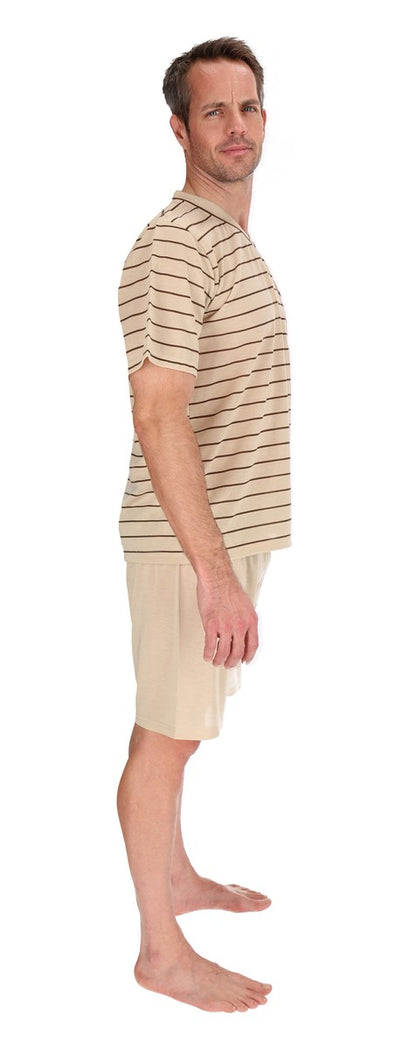 Men's Short Pajamas Shirt+Pants Sleepwear Nightwear
