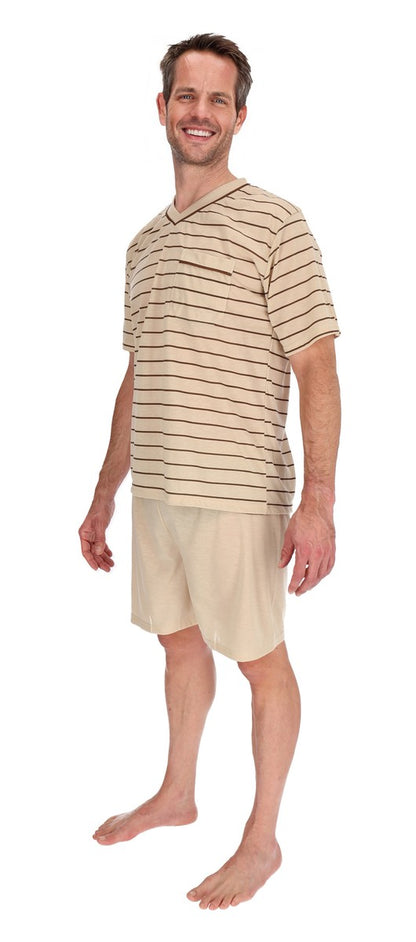Men's Short Pajamas Shirt+Pants Sleepwear Nightwear