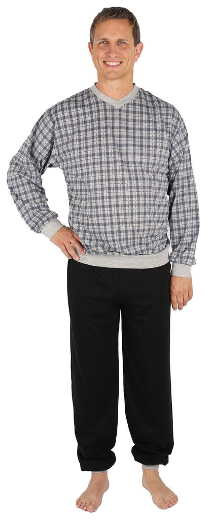Pyjama Herren lang Schlafanzug Schlafkleidung Nachtwäsche