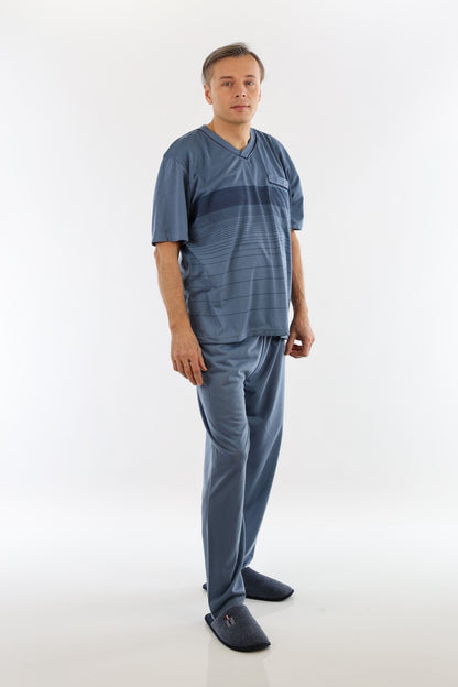 Pyjama Herren lang Schlafanzug Schlafkleidung Nachtwäsche