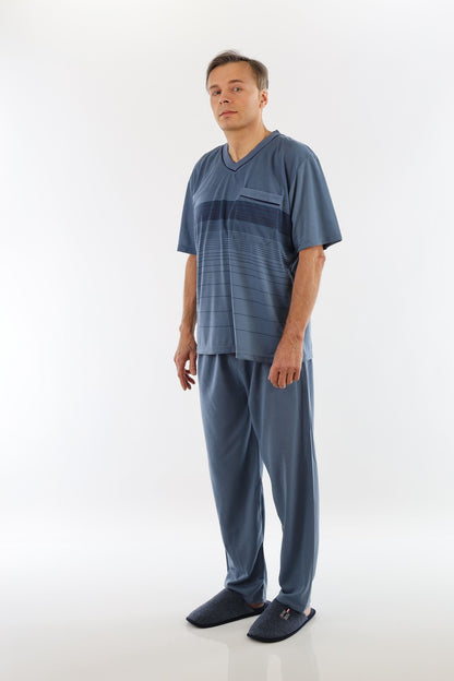 Pyjama Herren lang Schlafanzug Schlafkleidung Nachtwäsche