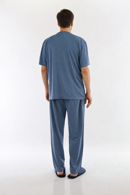 Pyjama Herren lang Schlafanzug Schlafkleidung Nachtwäsche