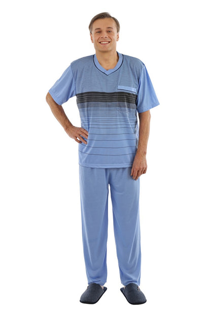 Pyjama Herren lang Schlafanzug Schlafkleidung Nachtwäsche