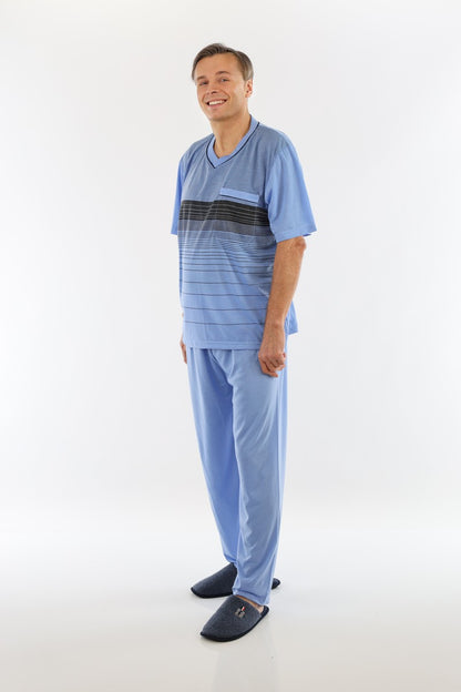Pyjama Herren lang Schlafanzug Schlafkleidung Nachtwäsche