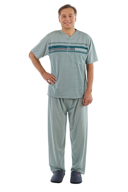 Pyjama Herren lang Schlafanzug Schlafkleidung Nachtwäsche