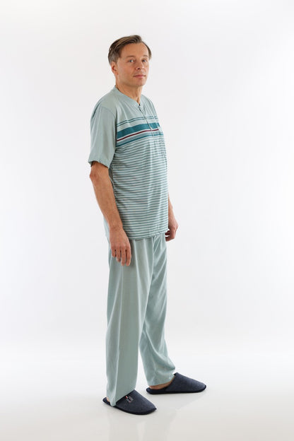 Pyjama Herren lang Schlafanzug Schlafkleidung Nachtwäsche