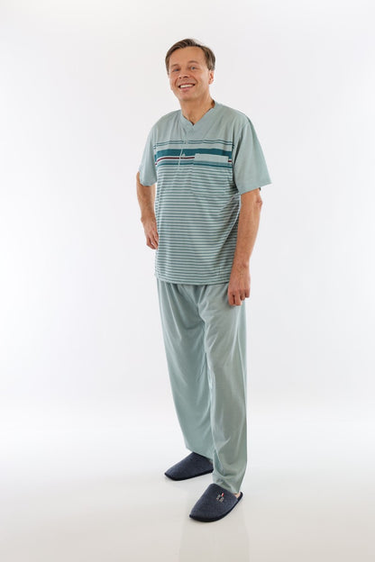 Pyjama Herren lang Schlafanzug Schlafkleidung Nachtwäsche