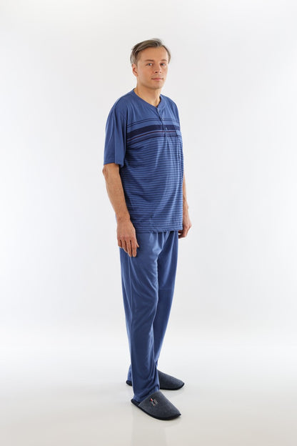 Pyjama Herren lang Schlafanzug Schlafkleidung Nachtwäsche