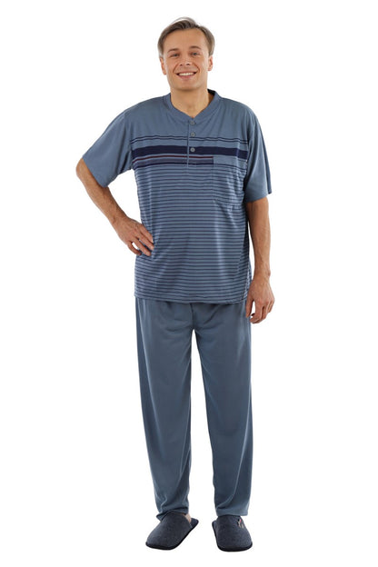 Pyjama Herren lang Schlafanzug Schlafkleidung Nachtwäsche