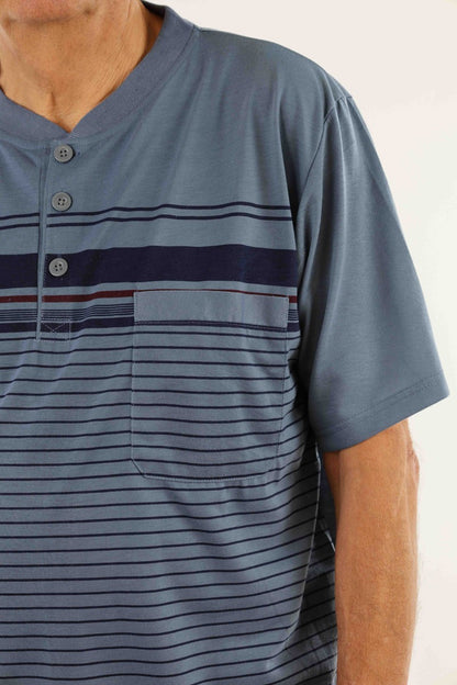 Pyjama Herren lang Schlafanzug Schlafkleidung Nachtwäsche