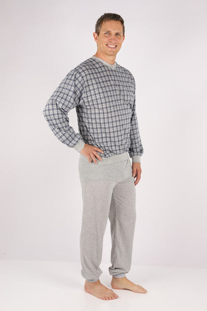 Pyjama Herren lang Schlafanzug Schlafkleidung Nachtwäsche