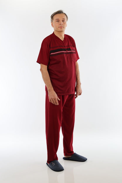 Pyjama Herren lang Schlafanzug Schlafkleidung Nachtwäsche