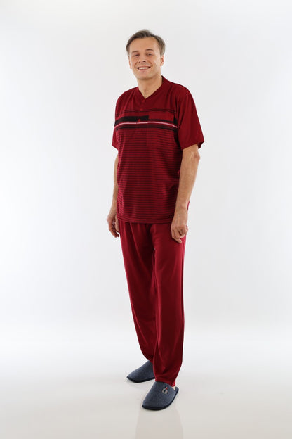 Pyjama Herren lang Schlafanzug Schlafkleidung Nachtwäsche