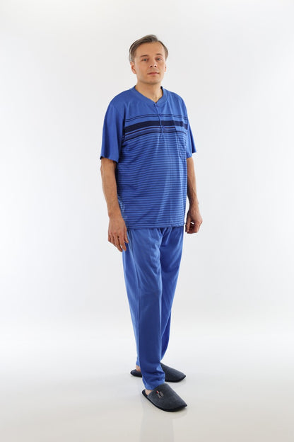 Pyjama Herren lang Schlafanzug Schlafkleidung Nachtwäsche