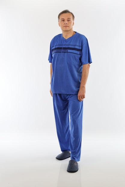 Pyjama Herren lang Schlafanzug Schlafkleidung Nachtwäsche